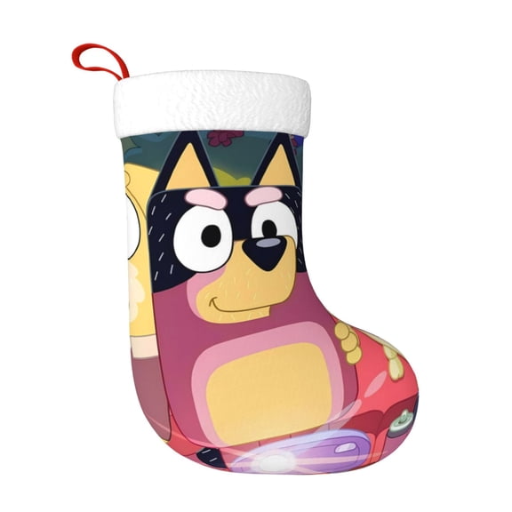 Saiise Bluey Print 17.7 Inches Christmas Stockings,Large Stockings for for Christmas Xmas Tree Holiday Fireplace Family Decor Gifts