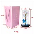 thumbnail image 2 of Regalos de rosas para mujeres Regalos de flores para su regalo de cumpleaños para mamá, rosa de flores artificiales de arco iris colorida rosa iluminada en una cúpula de vidrio, regalos de mujer para ella, San Valentín, aniversario Sincero Electrónica, 2 of 3
