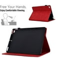 thumbnail image 3 of Embossed Folio Flip Smart Case Cover for iPad 5th Gen 9.7" 2017/iPad 6th Gen 9.7" 2018, Premium PU Leather Kickstand Card Slots Magnetic Auto Sleep / Wake with Pen Slot Case, Red, 3 of 5