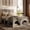 LIGHT GREY, variant on Harper & Bright Designs Queen Size Pet-Friendly Platform Bed with Under-Bed Nook, Wooden Heavy Duty Bed Frame with Pet Caves and Upholstered Headboard, Beige