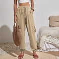 thumbnail image 3 of SIYUDAN Womens Trousers Business Casual Pants For Women Khaki Adult Womens Pants Comfy Fit Pants For Women High Waist Wide Leg Pants With Pockets Summer Pants, 3 of 4