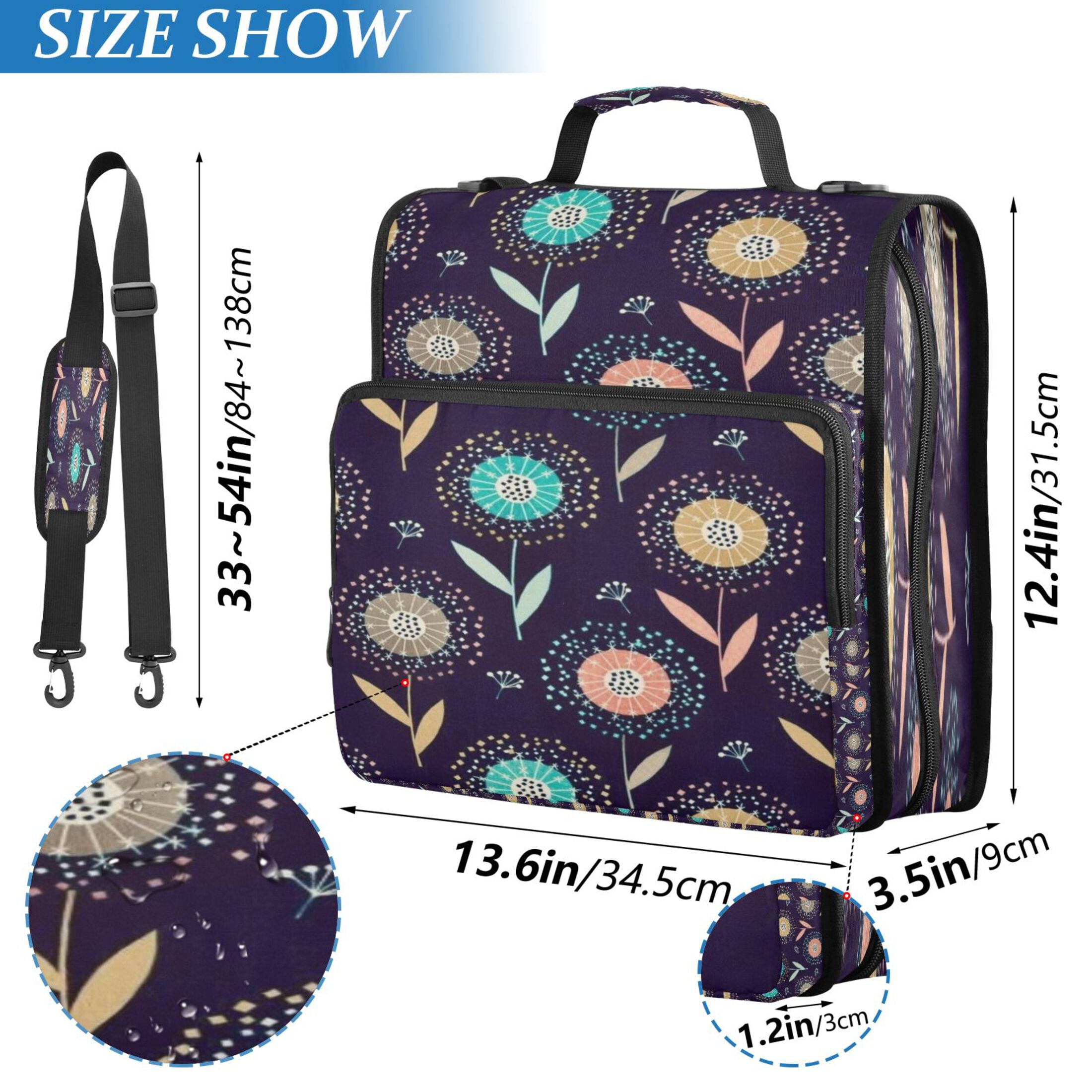 DIXRUYEE Zipper Binder trapper keeper Documents Organized Nocturnal Floral Fireworks Printed