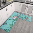 thumbnail image 2 of Pioneer Flower Floral Print Pattern Kitchen Rugs Sets Of 2,Anti Fatigue Kitchen Mat Rugs Non Slip Washable,Decorative Kitchen Floor Mats for Kitchen,Sink,Laundry,17"x30"+17"x47", 2 of 7