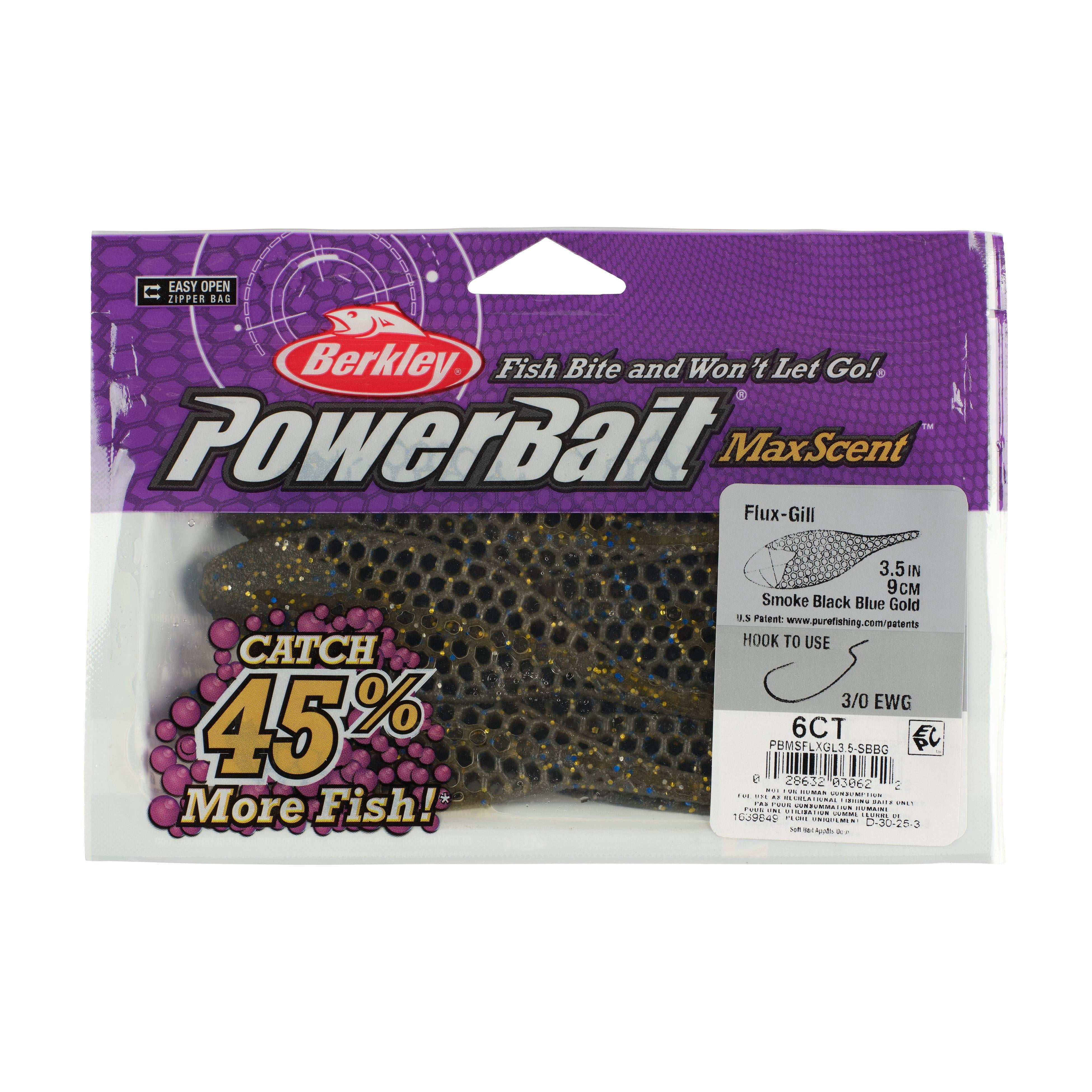 Berkley PowerBait® MaxScent Flux-Gill, 3.5 in, Smoke Black Blue Gold