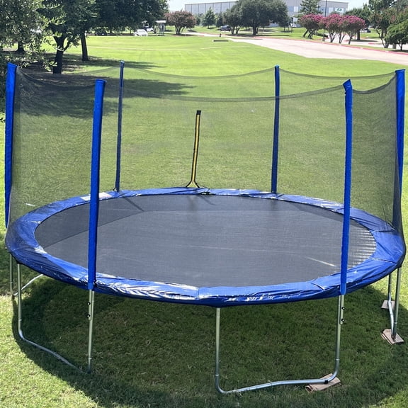 15-FT Trampoline Outdoor Recreational with Enclosure Net & Ladder for Kids and Adults