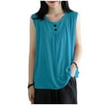 thumbnail image 2 of Xuyuer Womens Tank Tops Summer Spring Sleeveless Casual Cute Basic Trendy Loose Flowy Beach Shirt Vacation Outfits 2026 Scoop Neck Button Pullover Casual Loose Fit Dressy Tunic Tops, 2 of 5
