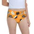 thumbnail image 6 of Pofeuu Bold Black and White Leaves Orange Print Soft Cotton Underwear Girls'Briefs Soft Undies, 6 of 7
