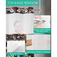 thumbnail image 4 of No Hook Shower Curtain with Snap in Liner, Retro Middle Ages Abstract Geometric Texture Hotel Shower Curtains for Bathroom, Washable Shower Curtain Liner Set with Mesh Top Window, 72"x96", 4 of 6