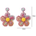 thumbnail image 2 of 2 pares de pendientes de ratán para mujer, aretes colgantes con forma de flor envuelta en paja de rafia, joyería de playa tropical de verano, 2 of 5