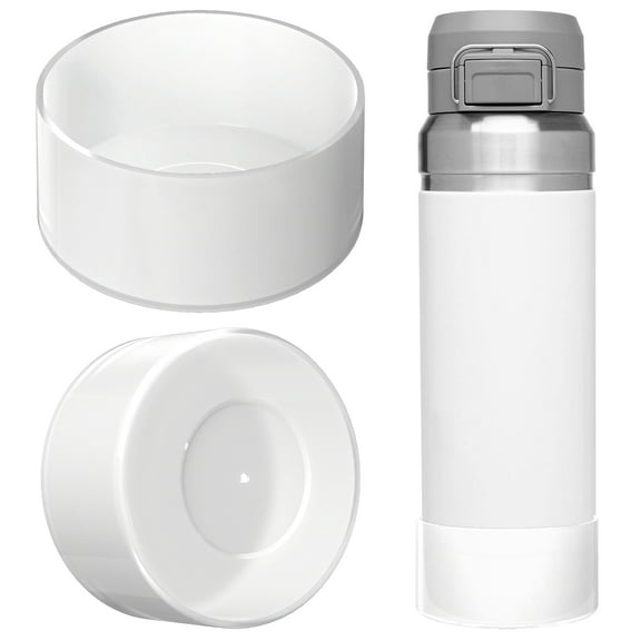 Linkidea 2 Pack Water Bottle Boot Compatible with Stanley Quick Flip GO 36oz, Silicone Waterbottle Bottom Bumper Protector (Clear White)