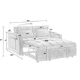 thumbnail image 5 of 55.51 Inch Bed In Blue Velvet - Foldable With Adjustable Back And Charging Ashtray & Phone Stand Included Port, Soft Cushions Enjoy Comfort, 5 of 6