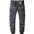 thumbnail image 1 of Pantalones cargo para hombre con múltiples bolsillos militares de combate Ripstop con puño acanalado Gris 38 Gris 38 Xishao ropa, 1 of 2