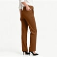 thumbnail image 4 of Oksale Business Casual Pants for Women Office Wear Straight Leg Dress Pants with Pockets Stretch High Waisted Work Pants Brown M, 4 of 7
