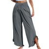 thumbnail image 1 of Plebaso Womens Wide Leg Pants Ruffle Hem Flowy Palazzo Pants Drawstring Casual Plain Vacation Beach Pants, 1 of 4