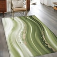 thumbnail image 3 of 3'x5' Area Rugs, Green Abstract Waves Indoor Outdoor Area Rug for Living Room Bedroom, Gradient Fluid Luxury Oil Painting Washable Bathroom Rugs Kitchen Floor Carpet Mats Home Decor Aesthetic, 3 of 8