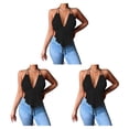 thumbnail image 4 of Sonducket Chaleco de mujer, camisola de Color sólido, Top corto para niñas, verano, vacaciones en la playa, Bar, moda, accesorios de ropa para Negro L 3Conjunto, 4 of 6