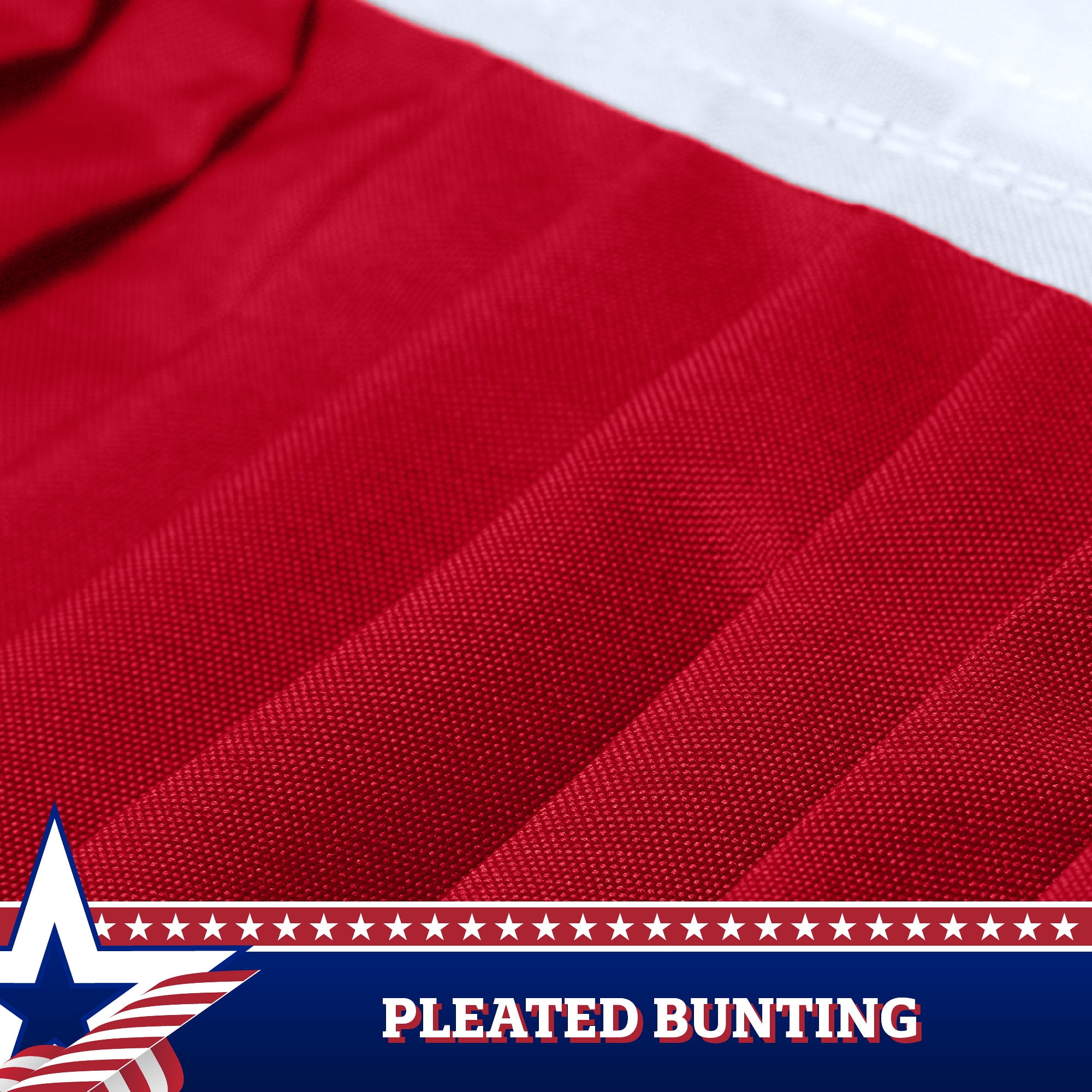 G128 5 Pack: American USA No Stars Pleated Fan Flag | 3x6 Ft | Printed 150D Polyester | Patriotic Decor, Indoor/Outdoor, Vibrant Colors, Brass Grommets, Thicker and More Durable Than 100D 75D