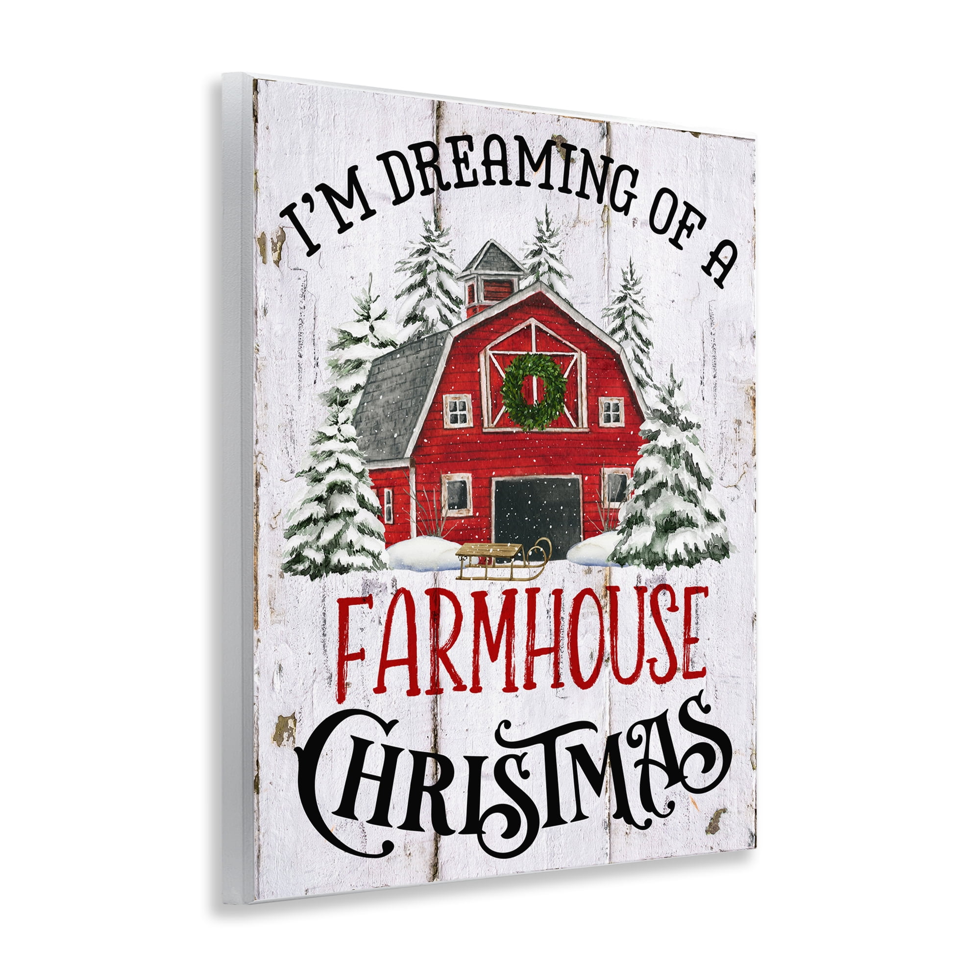 Stupell Industries Farmhouse Christmas Dreaming Holiday Painting Unframed Art Prints Wall Art, 11 x 14