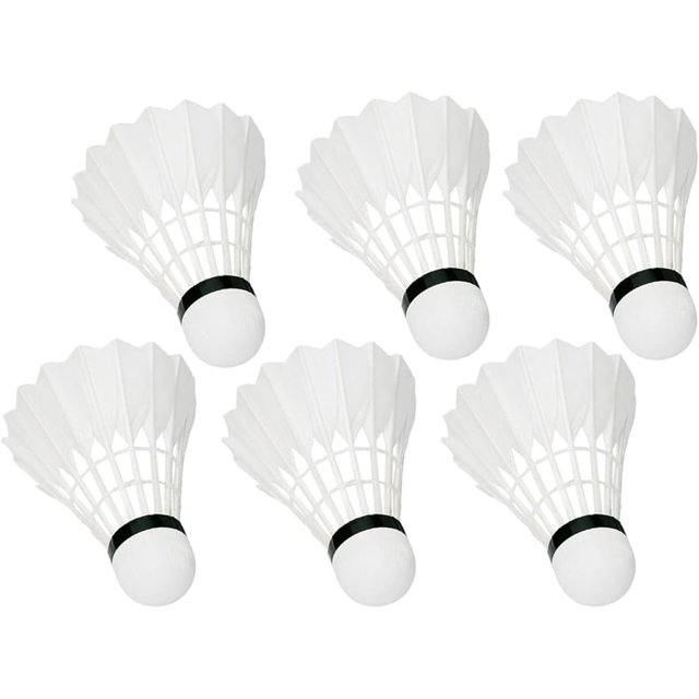 Juego de 8 volantes de bádminton, hechos de pluma de ganso, no de plástico