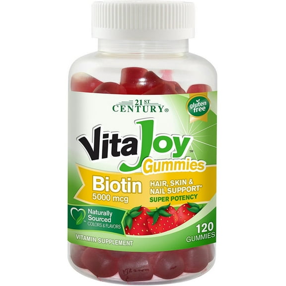 21st Century Vita-Joy Biotin 5000 mcg Gummies, Strawberry 120 ea