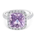 thumbnail image 4 of Pompeii 6 1/4Ct Cushion Pink Kunzite & Diamond Halo Ring 14k Gold Lab Grown (F/G,VS2-SI1), 4 of 6