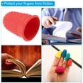 thumbnail image 5 of Protecciones de punta de dedo de goma Uxcell de silicona, cubiertas de guardia, almohadillas de dedal, agarres rojos, tamaño XS, paquete de 10, 5 of 5