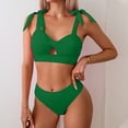 thumbnail image 2 of UTSJKR Women's Sexy Two Piece Bikini Set, Special Fabric Lace Up Bathing Suit, Slim Fit Summer Beach Swimwear Green M, 2 of 5