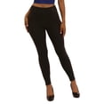 thumbnail image 3 of High Waist Sculpting Treggings With Button Waist Detail - Black, 3 of 9