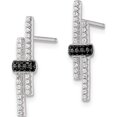 thumbnail image 2 of Sterling Silver Black Spinel And Cz Brilliant Embers Earrings (21.17 X 5.53) Made In China qmp1456, 2 of 5