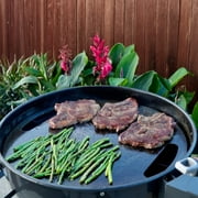 SnS Grills Slow N Sear® Rotating Plancha Griddle 22 — Carbon Steel Flat-Top Smashburger Griddle for Weber 22-Inch Kettle, Swivels for Easy Access