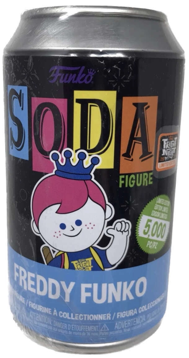 NEW YORK COMIC CON 2022: SEALED Freddy Funko with Fright Night T-Shirt (Blacklight | Pink Hair | Blue Crown)