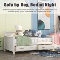 thumbnail image 3 of Bellemave Twin Size Daybed with 2 Storage Drawers, Modern Wooden Twin Sofa Bed with X-Shaped Frame, Twin Beds for Guests Sleepovers (Cream White), 3 of 9