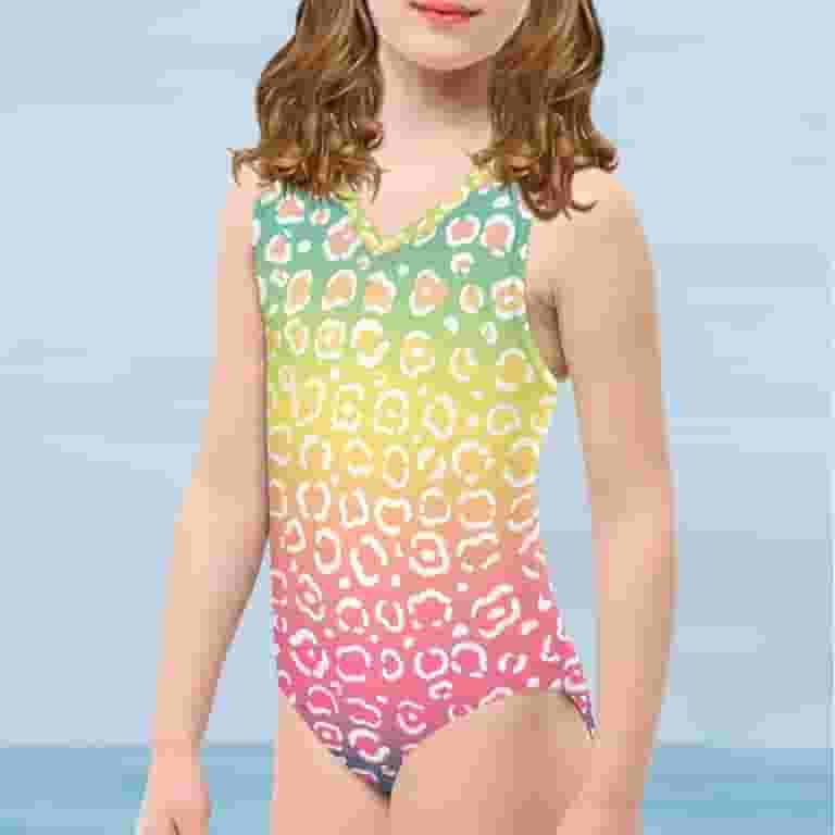YELLOW ONE-PIECE BATHING SUIT WITH A BUTTERFLY ILLUSTRATION, BABY YELLOW ONE-PIECE BATHING SUIT WITH A BUTTERFLY ILLUSTRATION, BABY