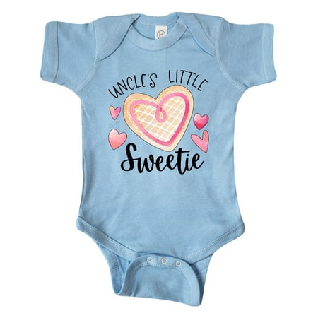 

Inktastic Uncle s Little Sweetie with Pink Heart Cookie Gift Baby Boy or Baby Girl Bodysuit