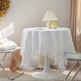 thumbnail image 2 of Unique Bargains Tablecloths with Tassel for Multiple Use Beige 35.4"x33.5", 2 of 6