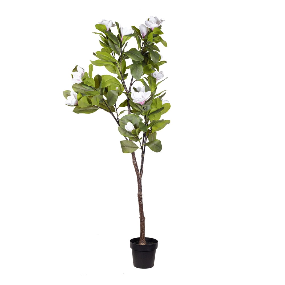 Planta Artificial Magnolio 1 Tronco 180 Cm Flores Blancas Rosadas