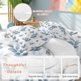 thumbnail image 2 of Blue Gray Duvet Cover Set Queen Size, Eucalyptus Leaves White Background 4 Piece Soft Microfiber Bedding Set with 1 Duvet Cover, 1 Flat Sheet, 2 Pillowcases, 2 of 9
