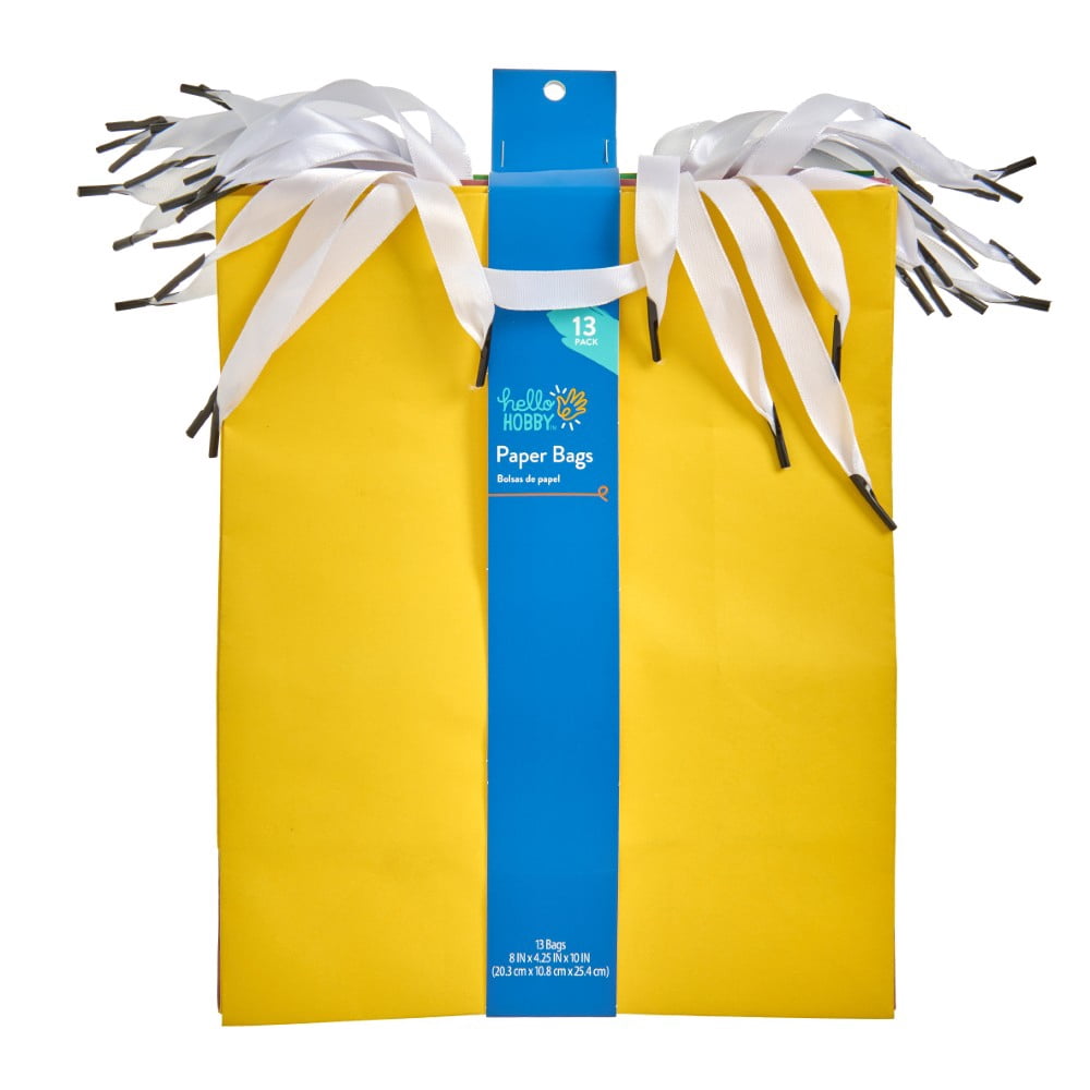 Hello Hobby Large Multicolor Paper Bags, 8" x 10", 13 Count