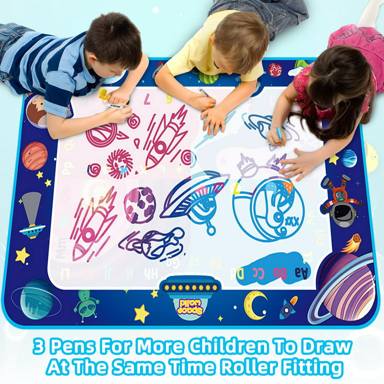 Jasonwell Aqua Water Doodle Mat 60x40 Inches Extra Large Magic Drawing  Doodling Mat Coloring Mat Educational Toys Gifts for Kids Toddlers Boys  Girls