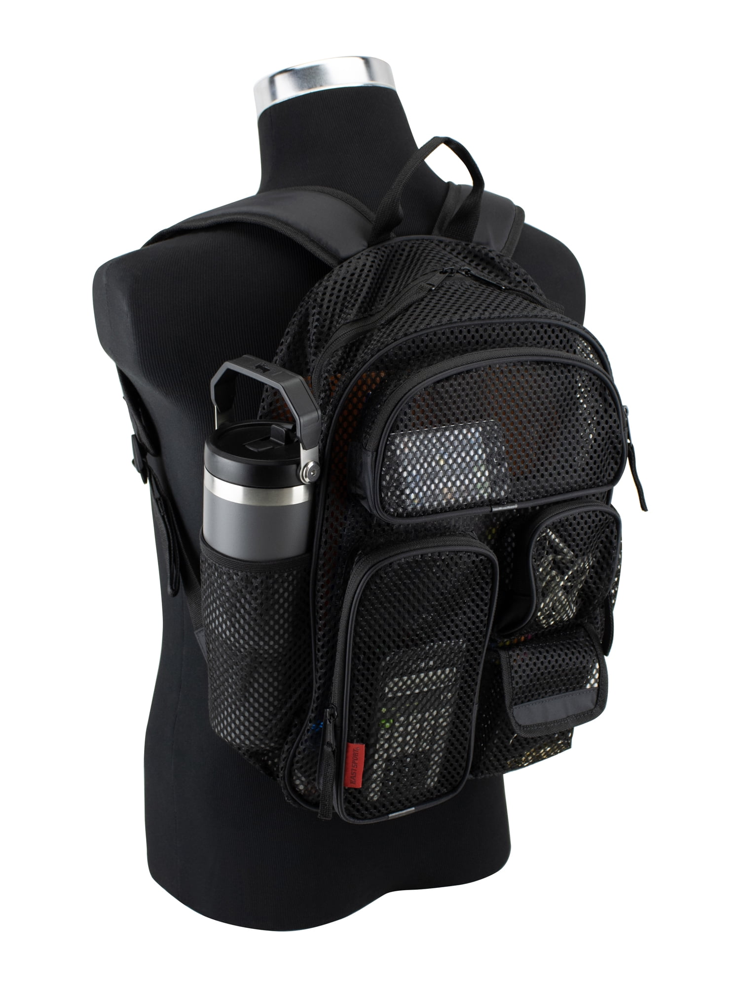 Eastsport Unisex 16" Pro Cargo Mesh Backpack, Black