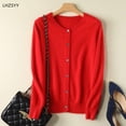 thumbnail image 4 of Cárdigan de Cachemira de visón puro para mujer, abrigo suelto de cuello redondo, Chaqueta de punto sólido, talla grande, 4 of 5