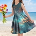 thumbnail image 2 of hengsof Printed Pattern Sleeveless Tank Top Dress for Girls, Cute Casual Crew Neck Tank Top for Everyday Summer Wear, Ages 4 to 14, 2 of 6