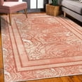 thumbnail image 3 of Floral Decorative Rug, Romantic Composition of Love Flowers Blossoming Artwork in Pinkish Design, Quality Carpet for Bedroom Dorm and Living Room, 6 Sizes, Burnt Sienna, by Ambesonne, 3 of 4
