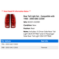 thumbnail image 2 of Rear Tail Light Set - Compatible with 1988 - 2000 GMC C2500 1989 1990 1991 1992 1993 1994 1995 1996 1997 1998 1999, 2 of 2