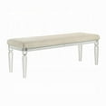 thumbnail image 2 of Rara Bench - Beige Padded Seat - 54 Inch Clear Tapered Acrylic Legs, 2 of 5