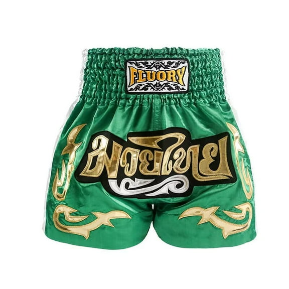 FLUORY Muay Thai Shorts Free Combat Mixed Martial Arts Boxing Training Match Pants Thai Embroidery Shorts