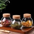 thumbnail image 5 of Set Of 3 Round Glass Jars With Cork Lid – 17Oz Wedding Candy Jar Kitchen Storage, 5 of 6