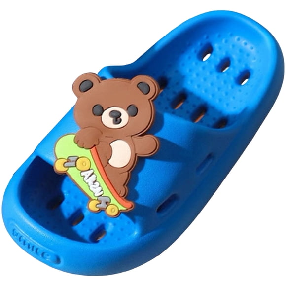 Zshosam Toddler Slippers Boys Boys Open Toe Slippers Breathable with Non Slip Sole Size 12,(Blue Little Kids 12)
