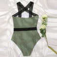 thumbnail image 6 of Lindreshi One Piece Swimsuits for Women Women's Solid Color Bikini Swimsuit Beachwear Set, 6 of 9