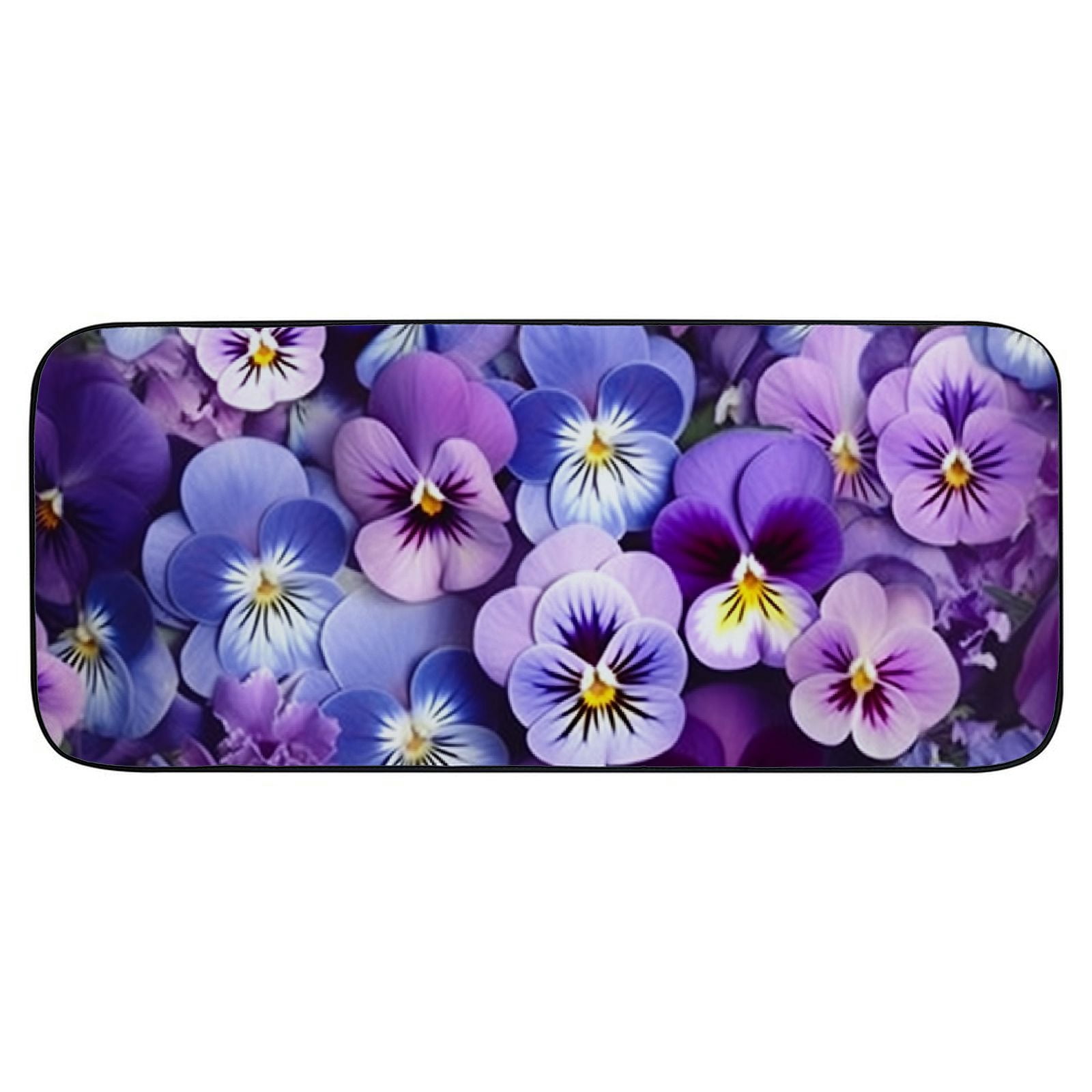 PHYHOO Doormat Floor /Mat- Graphic Background Pansy Easter Spring Flowers Decorative Door Mat, Door Mat with Non-Slip Rubber Backing, Easy Cleaning, Traps Dirt, for Entry, Patio, Garage 19.68*47.24 in